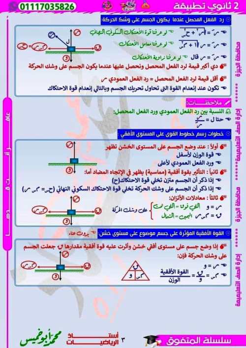مدرس دوت كوم مذكرة فى الرياضيات التطبيقية الصف الثانى الثانوى الترم الاول أ/ محمد ابو خميس 