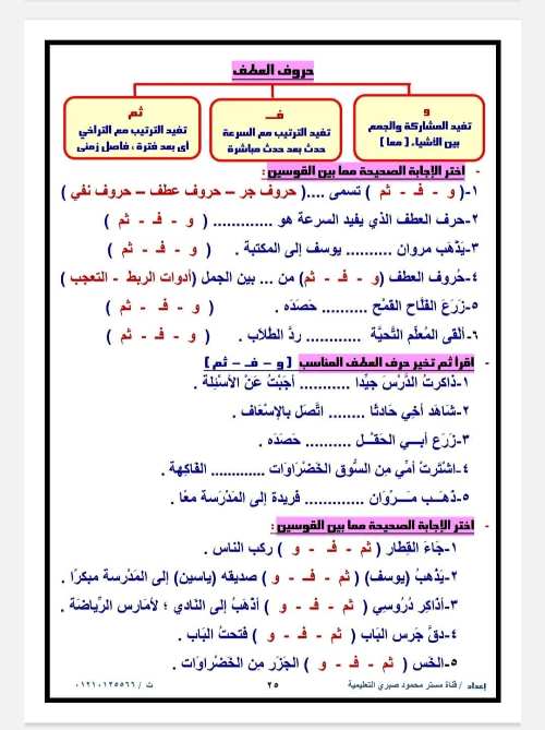 مدرس اول مذكره في اللغة العربية  الصف الثاني الإبتدائي ترم أول أ/ محمود صبري 