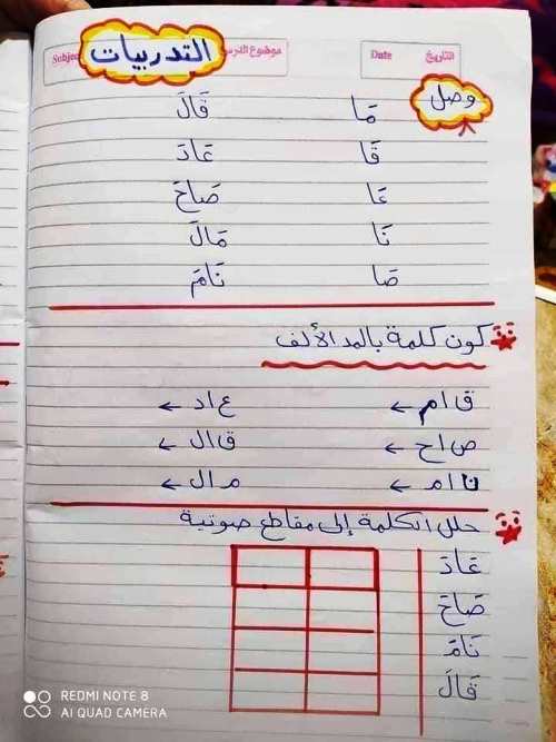 مدرس اول مذكرة تأسيس فى اللغة العربية المرحلة الابتدائية 