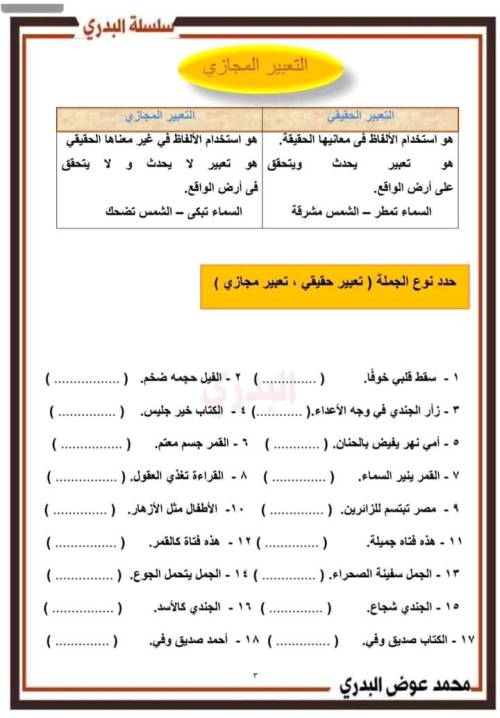 مدرس دوت كوم مذكره اللغة العربية في القواعد النحويه الصف الرابع الابتدائي الفصل الدراسي الأول أ/ محمد عوض البدري