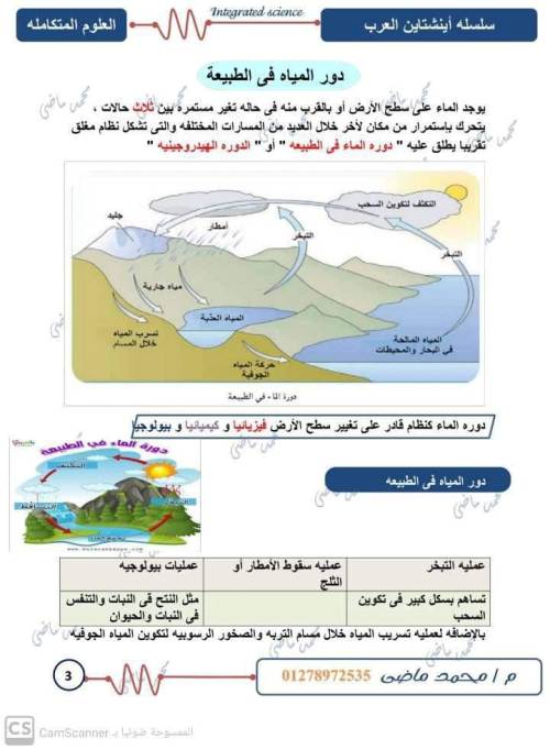 مدرس اول مذكره في مادة العلوم الصف الاول الثانوي الترم الاول أ/  محمد ماضي 