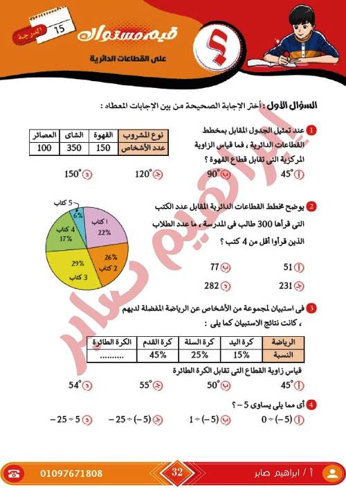 مدرس دوت كوم مذكرة فى الرياضيات الصف الاول الاعدادى الترم الاول أ/ ابراهيم صابر ، أ/ ايهاب سعيد 