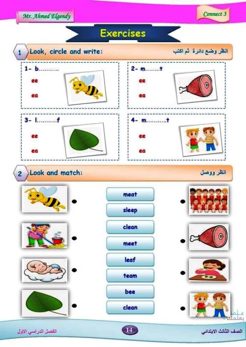 مدرس دوت كوم مذكرة فى اللغة الانجليزية الصف الثالث الابتدائى الترم الاول أ/ أحمد الجندي