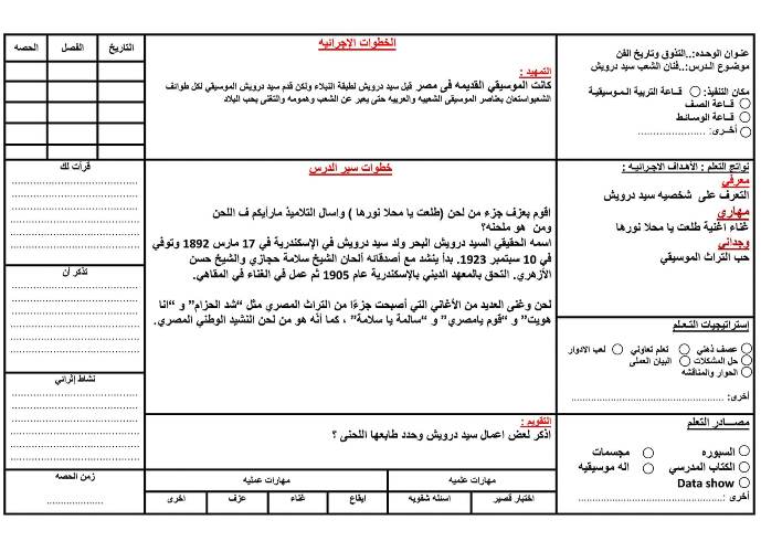 مدرس دوت كوم تحضير تربية موسيقية الصف الرابع الابتدائى ترم أول 