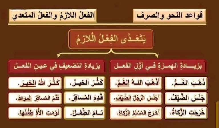 مدرس اول مذكرة لغة عربية (الفعل اللازم والمتعدى ) الصف الاول الاعدادى الترم الاول 