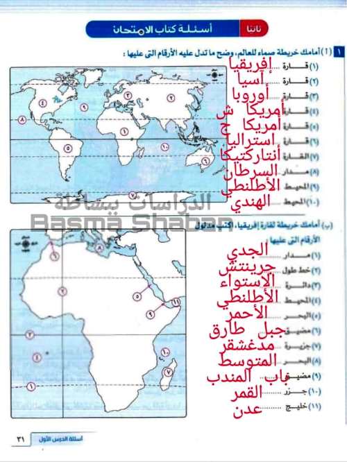 مدرس دوت كوم أسئلة الدرس الأول من الوحدة الأولى بالاجابة فى مادة الدراسات الاجتماعية الصف الاول الاعدادى الترم الاول أ/ بسمة 