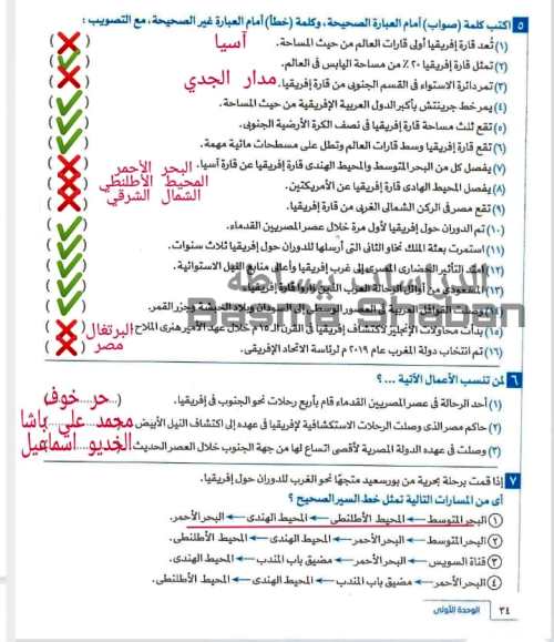 مدرس دوت كوم أسئلة الدرس الأول من الوحدة الأولى بالاجابة فى مادة الدراسات الاجتماعية الصف الاول الاعدادى الترم الاول أ/ بسمة 