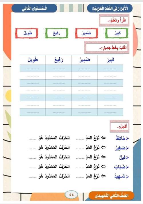 مدرس دوت كوم مذكرة تأسيس فى اللغة العربية المستوى الثانى 