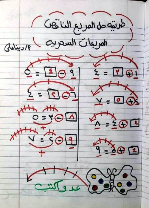 مدرس اول مذكرة تأسيس فى الرياضيات (طريقة الجمع ) كجى والصف الاول والثانى الابتدائى الترم الاول أ/ دينا على 