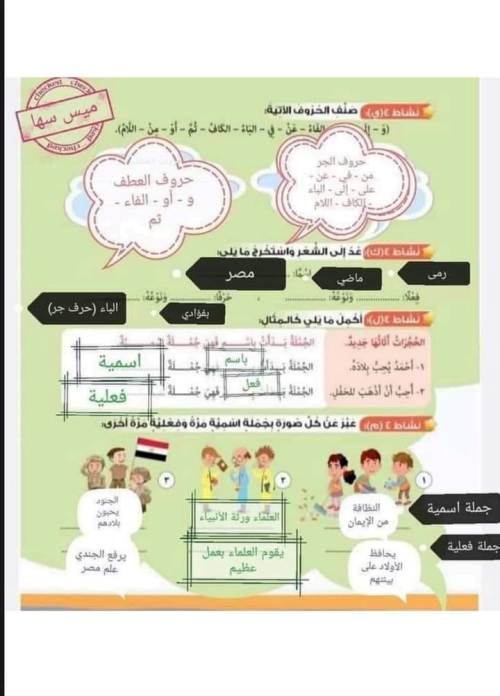 مدرس دوت كوم مذكره في اللغة العربية الصف الرابع الابتدائي الترم الاول