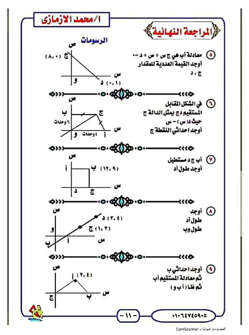 مدرس دوت كوم مراجعة الرياضيات للصف الثالث الاعدادي الترم الاول أ/ محمد الازمازي 