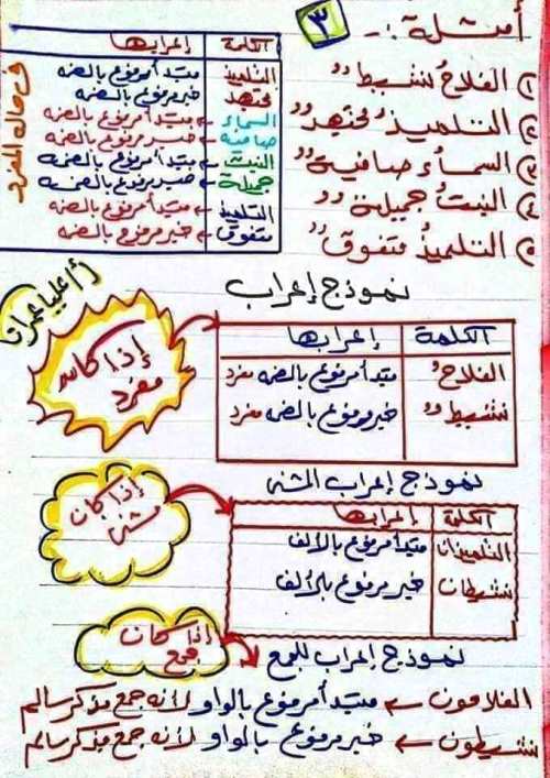 مدرس اول مذكرة لغة عربية الصف الثالث والرابع الابتدائى الترم الاول أ/ عليا عمران 