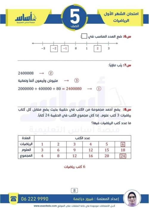 مدرس اول مراجعة مقرر أكتوبرفي جميع المواد الصف الخامس الابتدائي الترم الاول (الجزء الثاني)