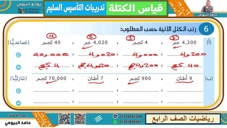 مدرس دوت كوم مذكره في الرياضيات الصف الرابع الابتدائي الترم الاول ( الجزء الثاني )