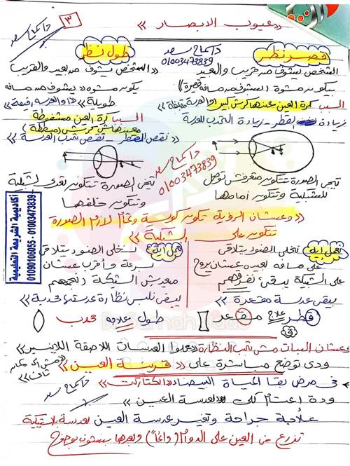 مدرس دوت كوم مذكره في العلوم الصف الثالث الاعدادي الترم الاول  أ/ سماح سعد 