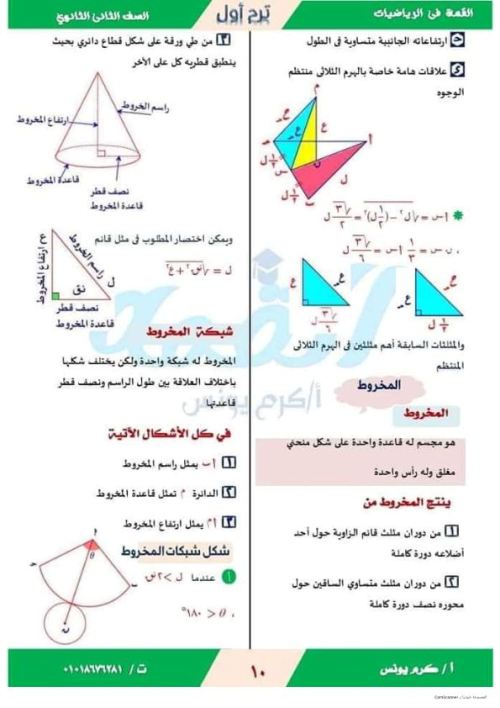 مدرس دوت كوم مذكره في الهندسة الفراغية الصف الثاني الثانوي ترم اول  ( الجزء الاول ) أ/ كرم يونس