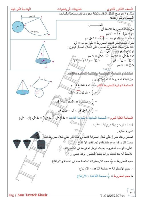 مدرس دوت كوم  مذكرة في الرياضيات الصف الثاني الثانوي الترم الاول  أ/ عمرو توفيق 