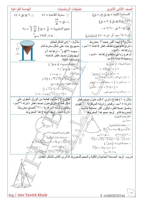 مدرس دوت كوم  مذكرة في الرياضيات الصف الثاني الثانوي الترم الاول  أ/ عمرو توفيق 