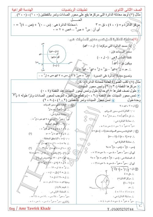 مدرس دوت كوم  مذكرة في الرياضيات الصف الثاني الثانوي الترم الاول  أ/ عمرو توفيق 