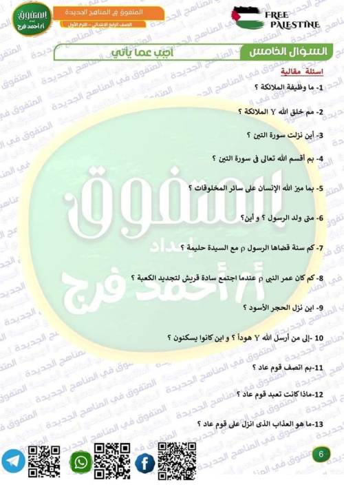 مدرس دوت كوم مراجعة مقرر أكتوبر دين إسلامي الصف الرابع الابتدائي الترم الاول أ/ احمد فرج