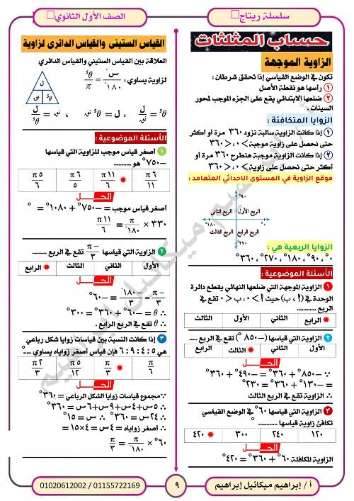 مدرس دوت كوم مراجعة شهر اكتوبر في الرياضيات للصف الأول الثانوي أ/ ابراهيم ميكائيل ابراهيم