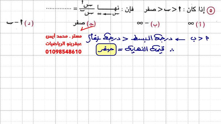 مدرس دوت كوم مراجعه في التفاضل والتكامل الصف الثاني الثانوي الترم الاول أ/ محمد ايمن