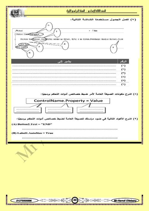 مدرس دوت كوم مذكرة المبرمج ف الحاسب الآلي (الجزء الثالث ) الصف الثالث الاعدادى الترم الاول أ/ حمدى