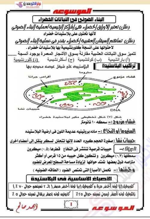 مدرس دوت كوم مراجعه الاحياء الصف الثاني الثانوي الترم الاول أ/ محمد صالح