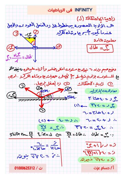 مدرس دوت كوم مذكره في الاستاتيكا للصف الثاني الثانوي الترم الاول ( الجزء الثاني )