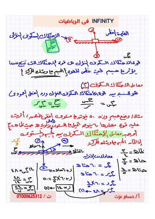 مدرس دوت كوم مذكره في الاستاتيكا للصف الثاني الثانوي الترم الاول ( الجزء الثاني )