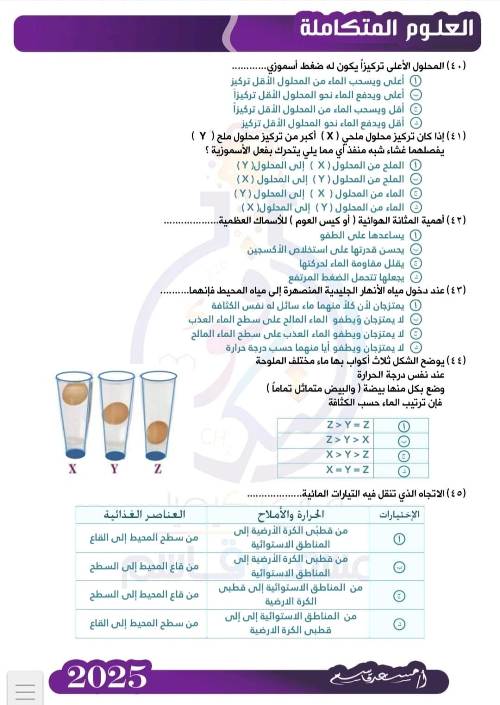 مدرس دوت كوم مراجعة شهر أكتوبر العلوم المتكاملة الاول الثانوي الترم الاول م / مسعد قاسم