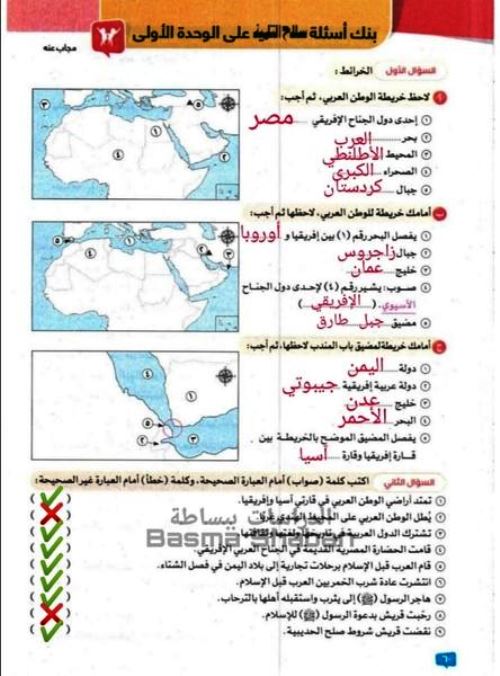 مدرس اول مراجعة الوحدة الأولى بالاجابة فى مادة الدراسات الاجتماعية الصف السادس الابتدائى الترم الاول أ/ بسمة شعبان