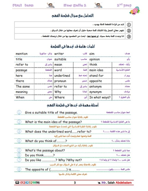 مدرس اول  مذكره في البرجرافات الصف الثاني الاعدادى الترم الاول 