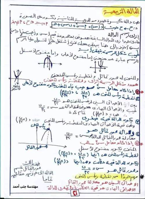 مدرس اون لاين دوت كوم شيتات شرح منهج الجبر (الجزء الثانى ) للصف الثالث الإعدادي الترم الاول أ/ جنى احمد مدرس دوت كوم