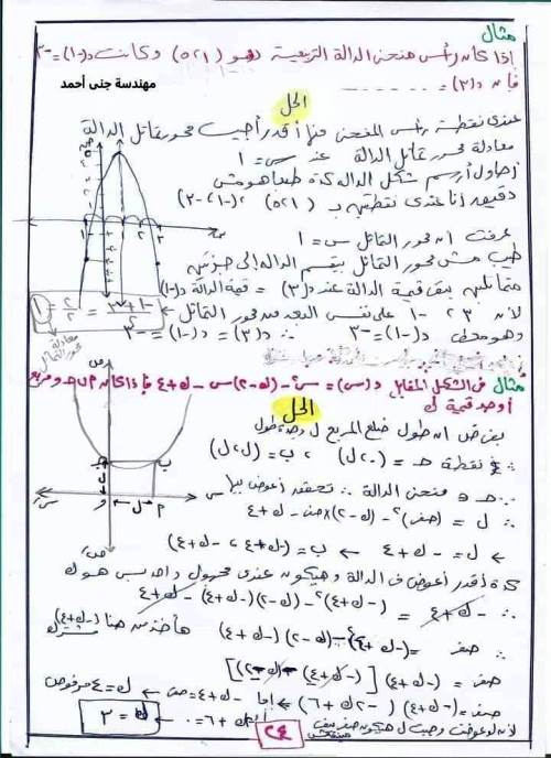 مدرس اول شيتات شرح منهج الجبر (الجزء الثانى ) للصف الثالث الإعدادي الترم الاول أ/ جنى احمد