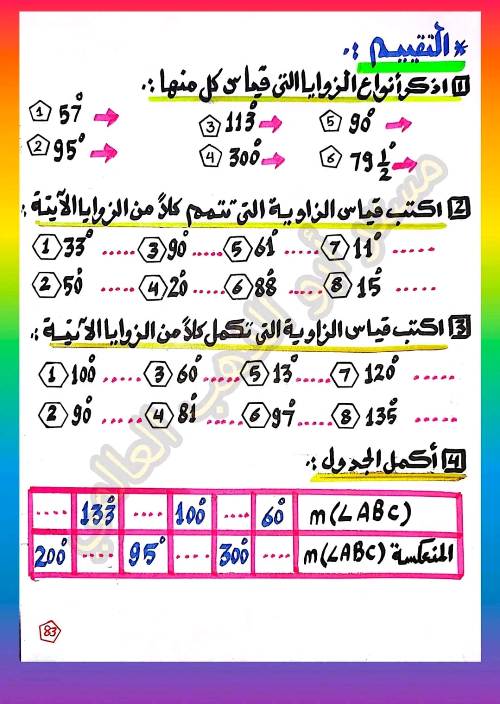 مدرس اول مذكره في الهندسة  الصف الأول الإعدادي الترم الأول 