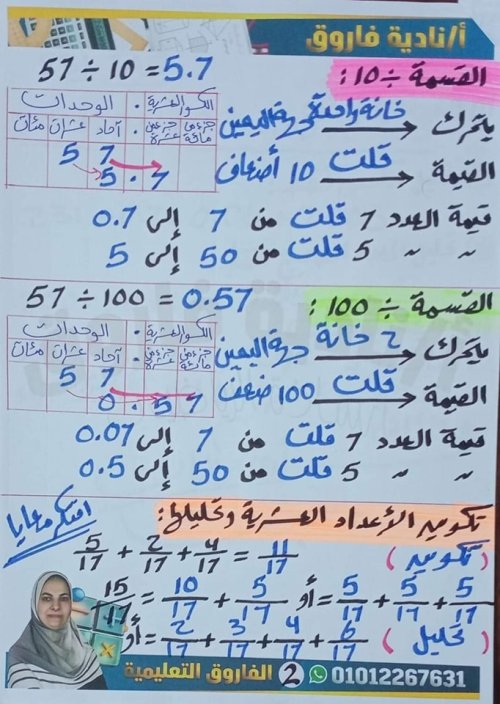 مدرس دوت كوم مراجعه في الرياضيات الصف الخامس الابتدائي الترم الاول ( الجزء الثاني ) أ/ نادية فاروق