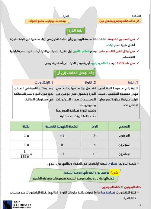 مدرس اون لاين دوت كوم مذكره علوم  الصف الأول الإعدادي الترم الأول  مدرس اول