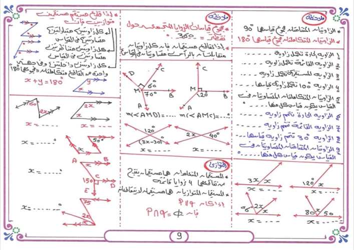 مدرس اول مراجعة في الرياضيات الصف الأول الاعدادي الترم الاول 