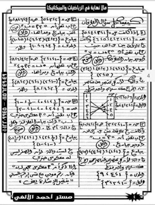 مدرس دوت كوم مذكره امتحان الجبر للصف الثالث الاعدادي الترم الاول أ/ أحمد الألفي