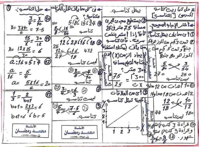 مدرس اون لاين دوت كوم حل تمارين كتاب المدرسة فى الرياضيات الصف الاول الاعدادى الترم الاول أ/ محمد رمضان  مدرس اول