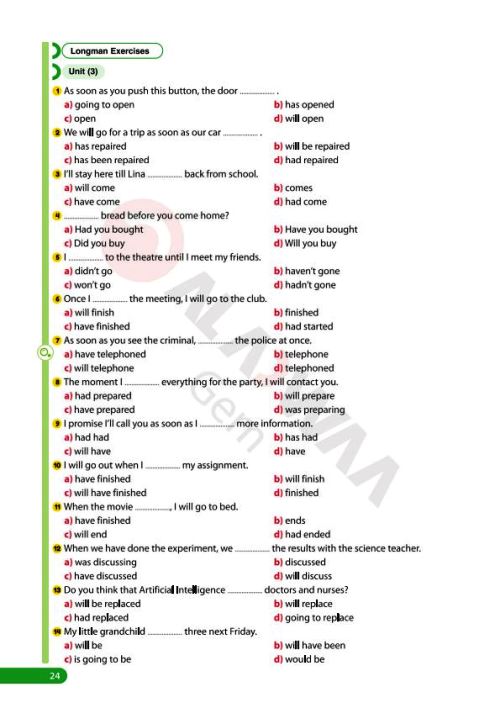 مدرس دوت كوم بنك اسئلة على جرامر اللغة الانجليزية (الجزء الاول) الصف الثالث الثانوى 