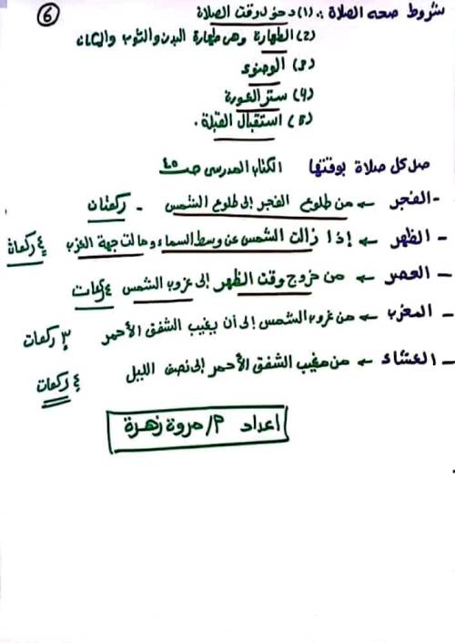 مدرس دوت كوم ملخص منهج نوفبر فى التربية الدينية الاسلامية الصف الرابع الابتدائى الترم الاول أ/ مروة زهرة