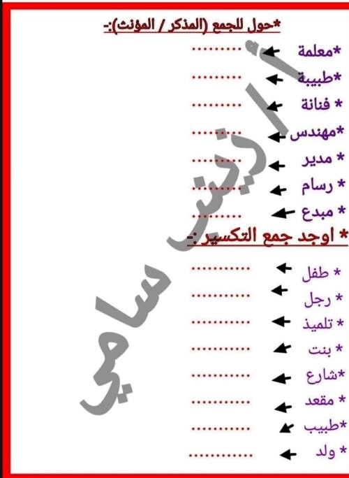 مدرس اول مذكرة قواعد لغوية فى اللغة العربية (الجزء الثانى ) الصف الثالث الابتدائى الترم الاول أ/ زينب سامي