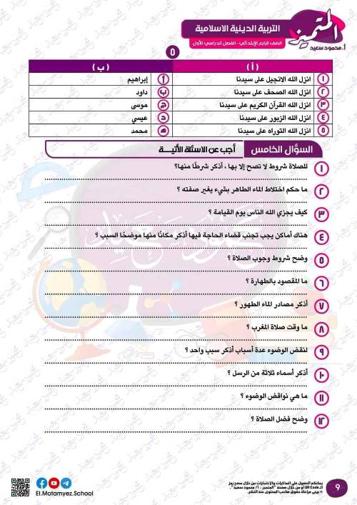 مدرس دوت كوم مراجعة بالاجابات فى مادة التربية الدينية الاسلامية الصف الرابع الابتدائي الترم الاول أ/ أحمد ممدوح ، أ/ عبدالرحمن جمعة