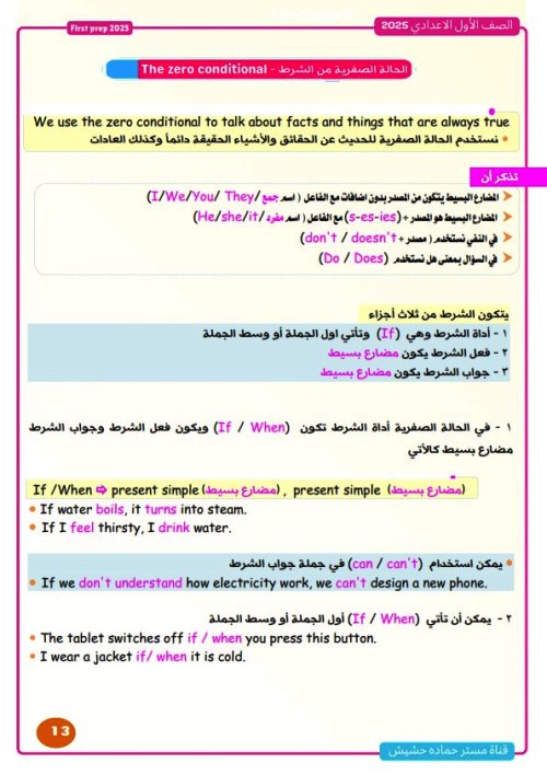 مدرس اول شرح الجرامر فى اللغة الانجليزية (الجزء الاول ) الصف الاول الاعدادى الترم الاول أ/ حمادة حشيش