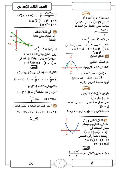 مدرس دوت كوم مراجعة ليلة الامتحان في الرياضيات (الجزء الاول) للصف الثالث الاعدادي الترم الاول أ/ ابراهيم صابر