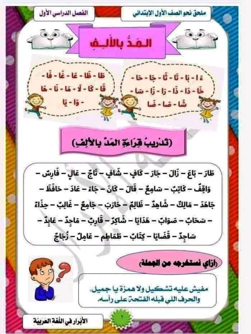 مذكرتى ملخص أساليب وتراكيب فى اللغة العربية (الجزء الاول) الصف الأول الابتدائي الترم الاول 