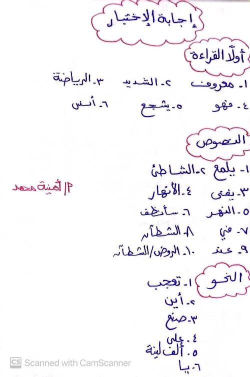 مدرس اول اختبار  شهر نوفمبر في اللغة العربية الصف الثالث الابتدائي + الإجابات