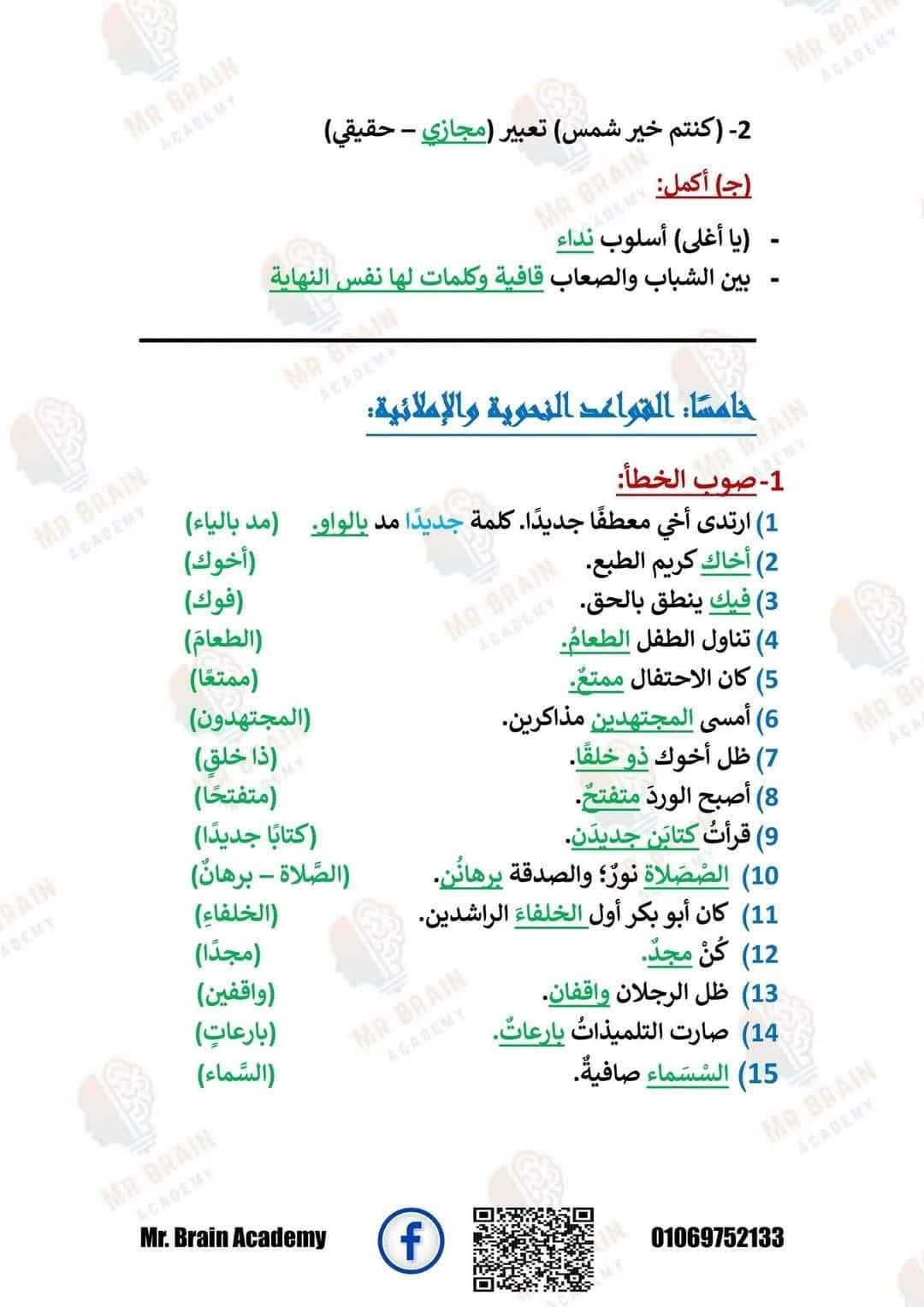 مدرس اول مراجعة شهر نوفمبر فى اللغة العربية (الجزء الثانى) الصف السادس الابتدائى الترم الاول أ/ الشيماء عبد الحليم ، أ/ تغريد سيد